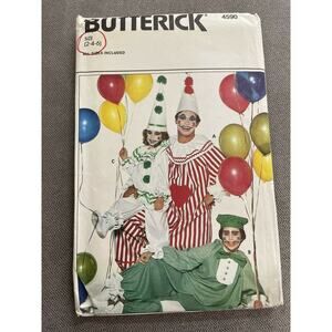 Butterick sewing patterns vintage clown costume #4590 size 2-4-6